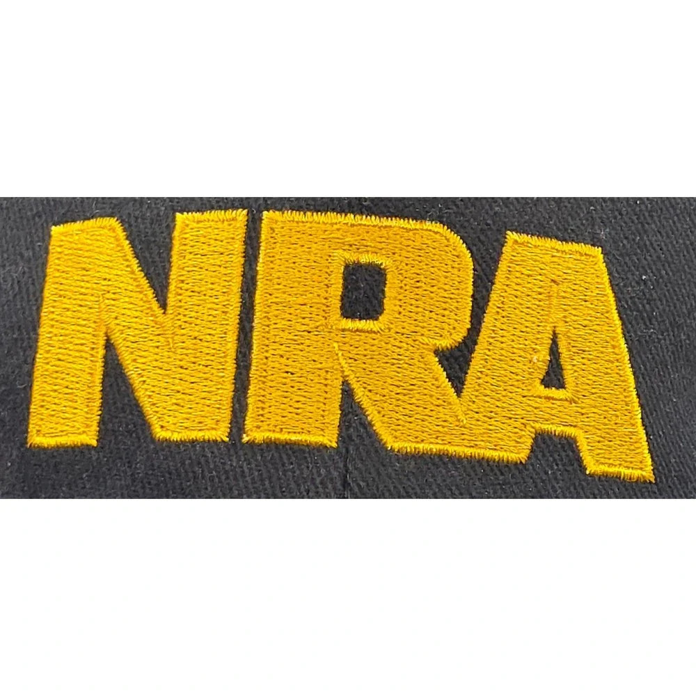 NRA Hat Black‎ Cap Gold Embroidered Logo American Flag Adult Baseball